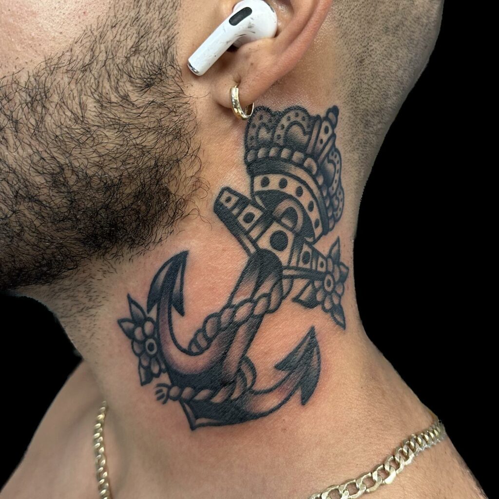 90 Latest Neck Tattoo Ideas To Inspire You In 2024! 45 Nautical Neck Tribute