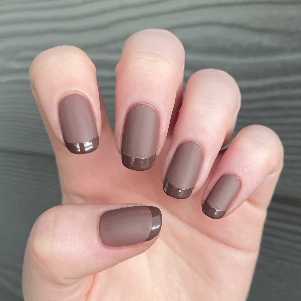 40 Latest Brown French Tip Nail Ideas To Try in 2024! 41 Brown French Nail With A Matte Light Brown On Base