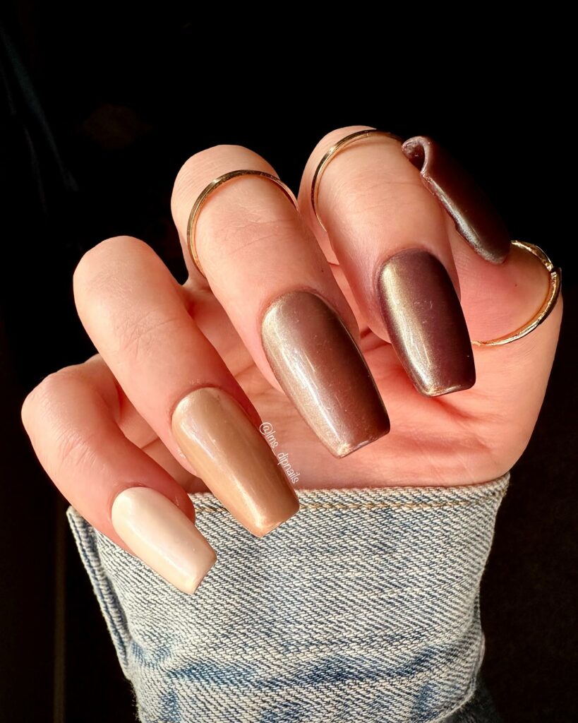 20 Latest Chocolate Glazed Donut Nail Ideas To Try In 2024! 27 Chrome Chocolate Glazed Nails