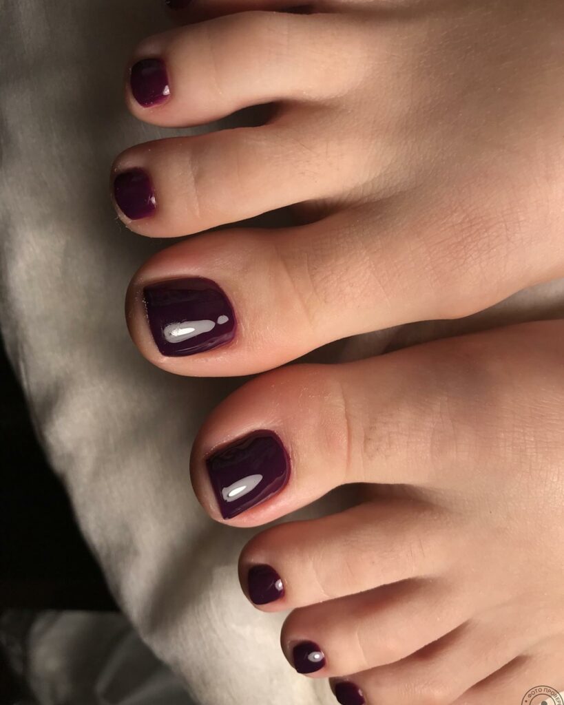 15 Latest Dark Purple Pedicure Designs To Try In 2024! 24 Classic Dark Purple Pedicure