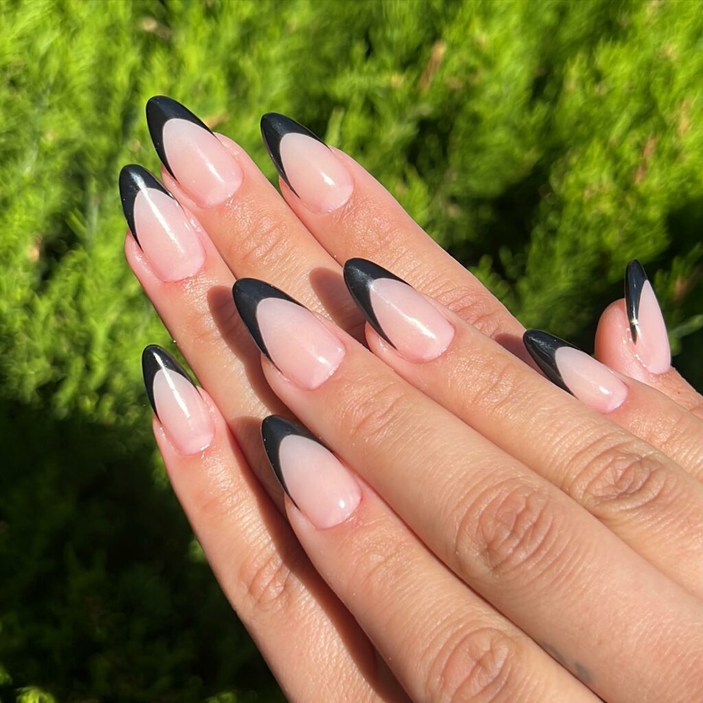 Try 30 Black French Tip Almond Nail Designs of 2024 10 Black French Tip Almond Nails