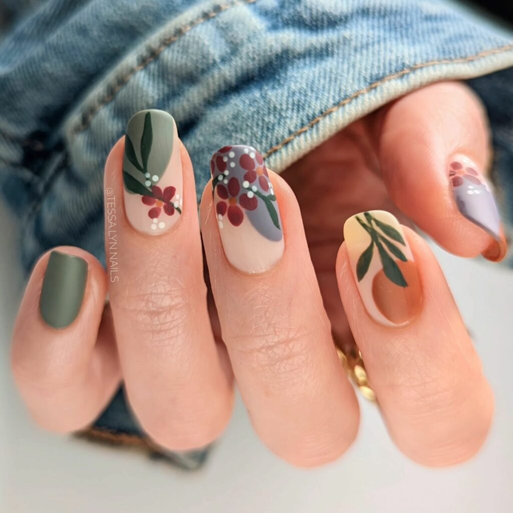 Latest Floral Nail designs to try in 2024! 10