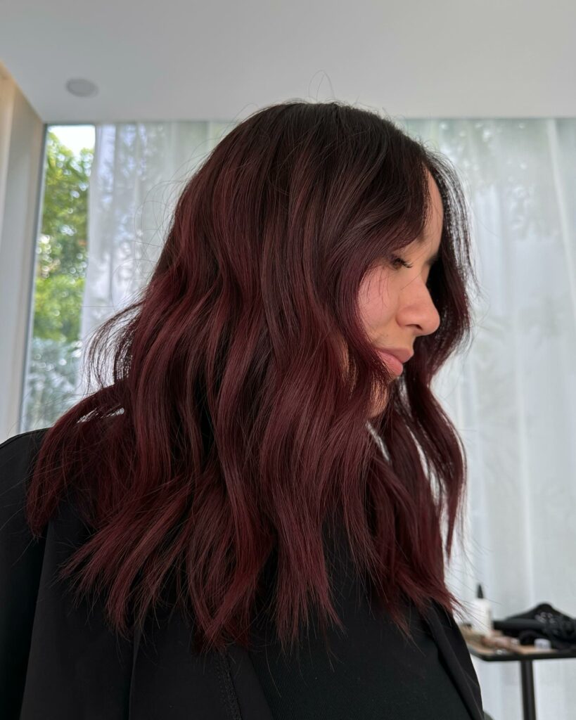 35 Reddish Brown Hair Color Ideas to Try in 2024 14 Medium-Length Dark Red Haircut