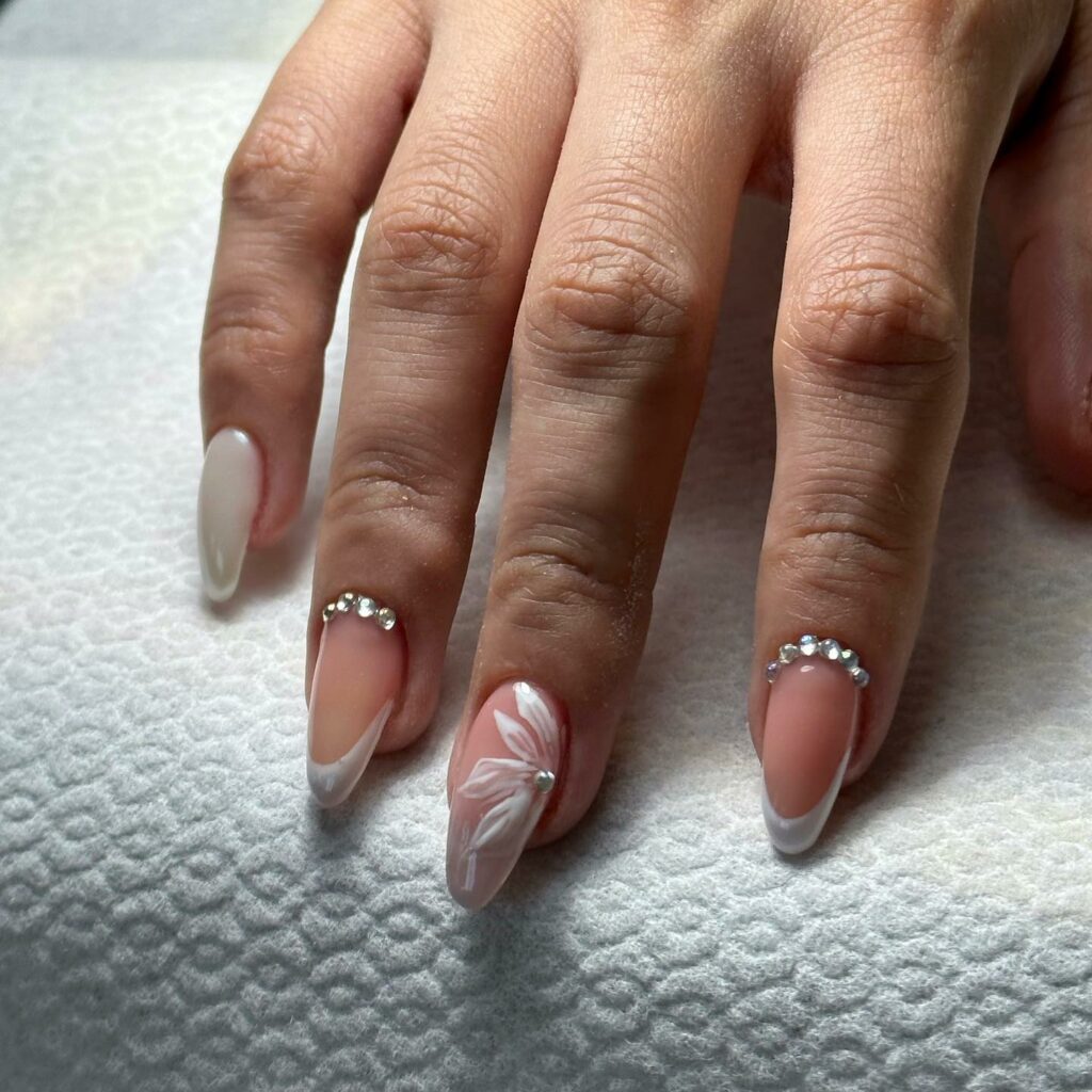 45 Latest Nails With Rhinestones Designs To Try In 2024! 19 Understated Elegance