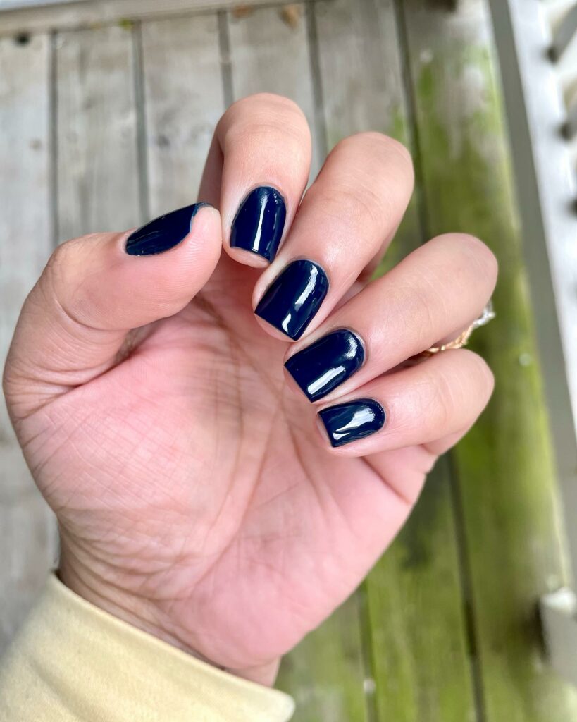 30 Latest Navy Blue Nail Designs To Try In 2024! 18 Short Square Navy Blue Nails