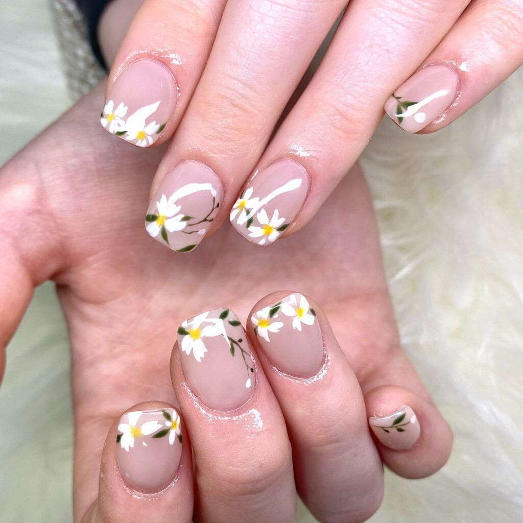 Experiment with 30 Short Square Nail Designs in 2024 26 Square Nails With Floral Designs