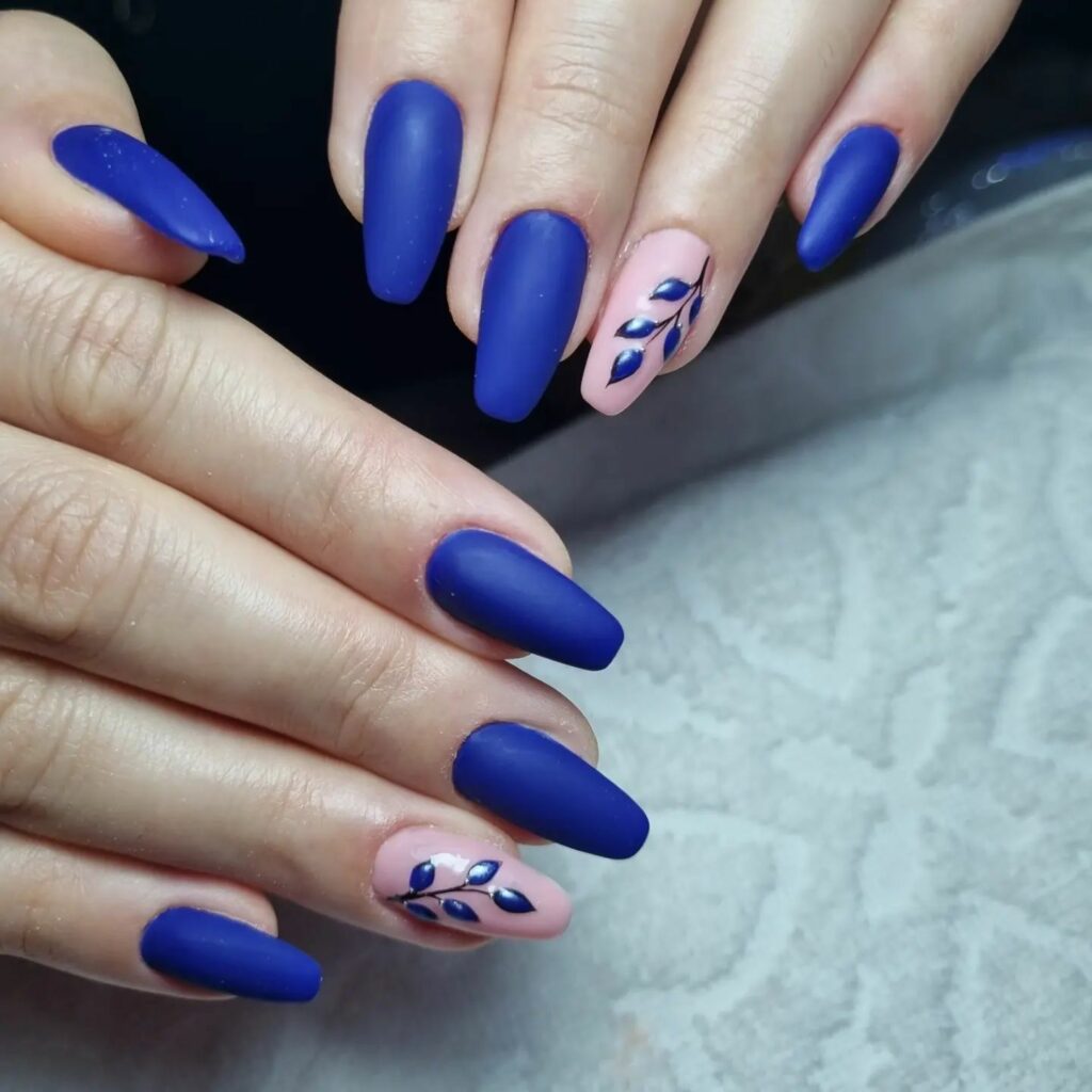 21 Latest Matte Blue Nail Ideas For 2024! 10