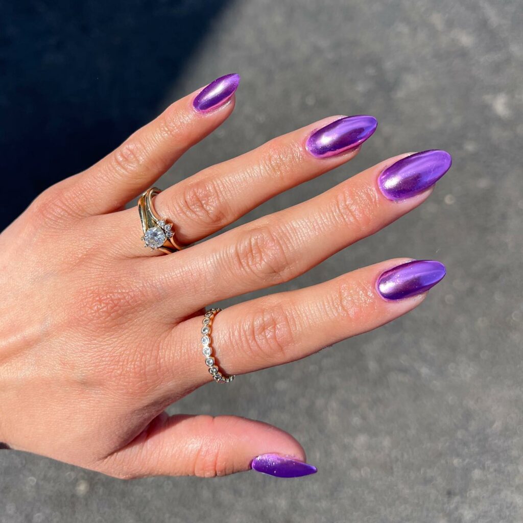 Sparkle with 35 Dark Purple Nails & Glitter in 2024 15 Purple Chrome Dreams