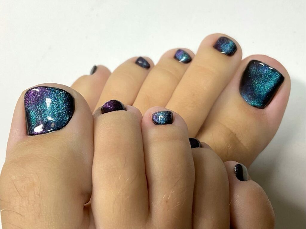 Add Sparkle with 25 Sparkly Toe Nails for 2024 24 Sparkly Galaxy Pedicure