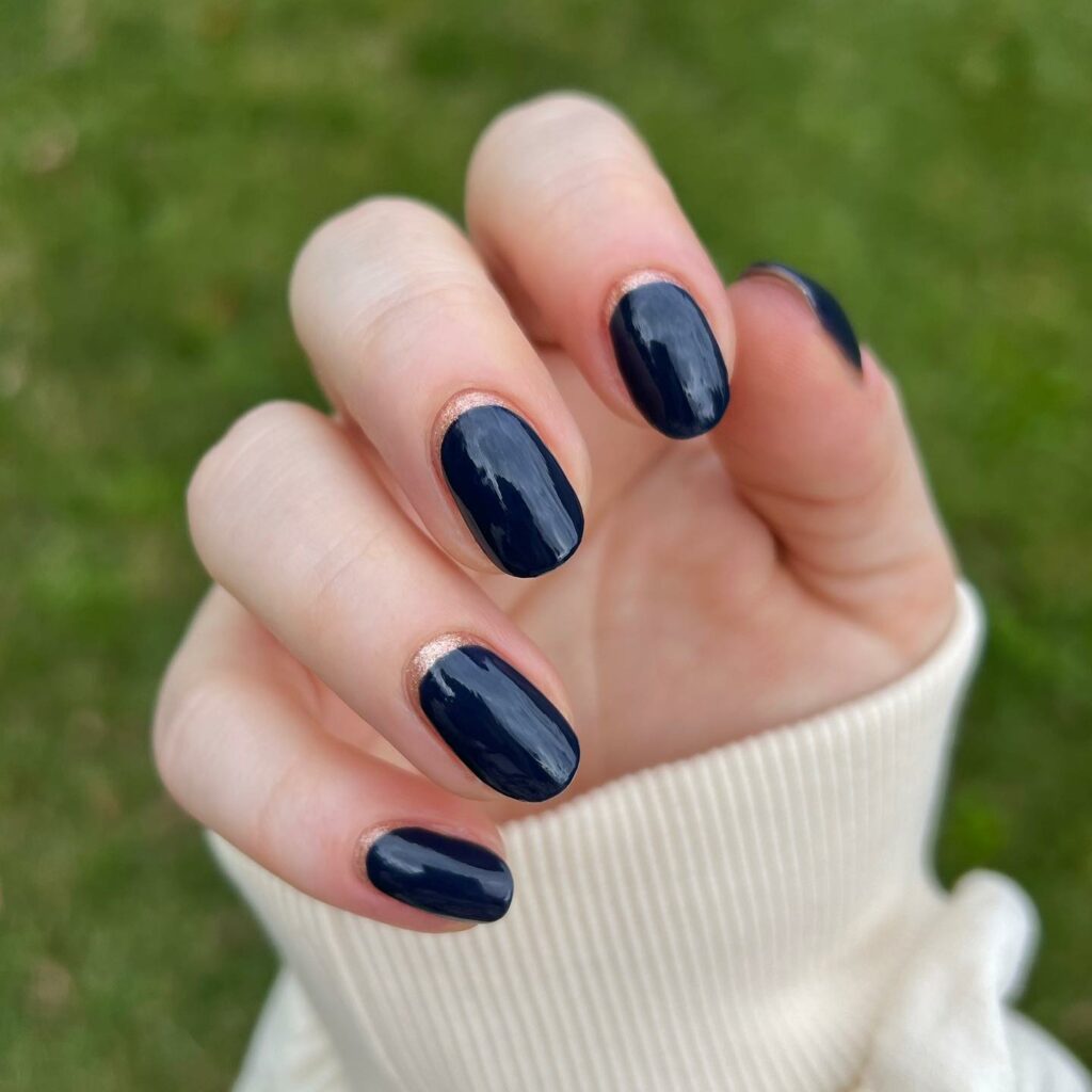 30 Latest Navy Blue Nail Designs To Try In 2024! 14 Simple Navy Blue Nails