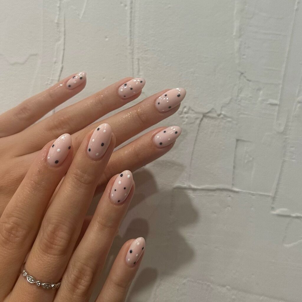 Find Your Style with 28 Beige Nail Designs of 2024 17 Neutral Nails With Dot Accents