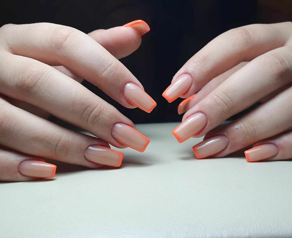 Bring Sunshine with 20 Orange French Tip Nail Designs in 2024 26 Orange French Tip On Nude Base Nails