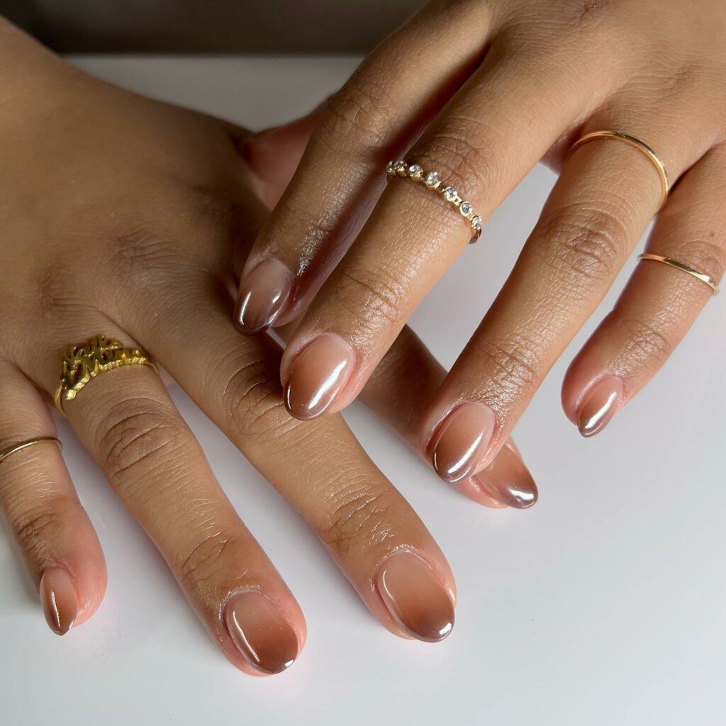 20 Latest Short Ombre Nail Ideas To Try In 2024! 26 Brown Short Ombre Nails