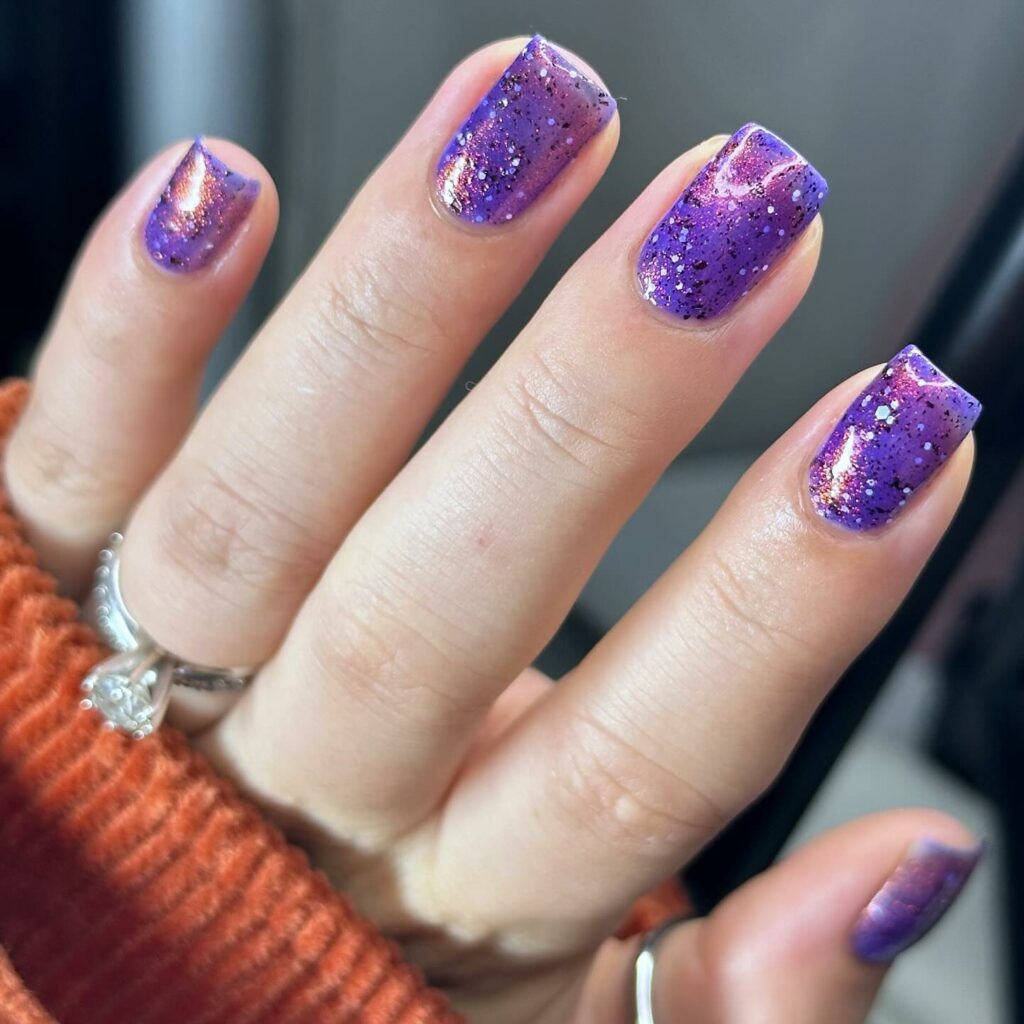 Discover 35 Purple Ombre Nail Designs To Try in 2024 33 Flaky Blurple Dip