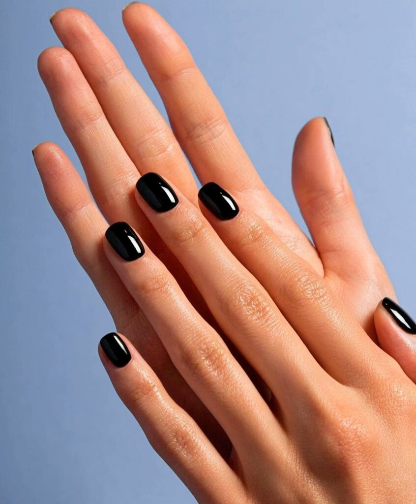 45 Latest Short Black Nail Designs To Try In 2024! 38 Metallic, Short Black Nails