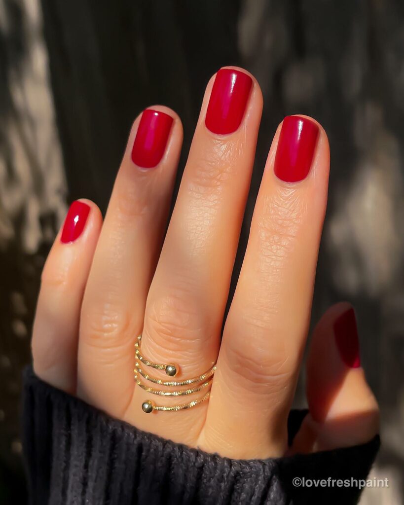 20 LATEST SHORT RED NAIL IDEAS TO TRY IN 2024! 12 Short Red Square Nails