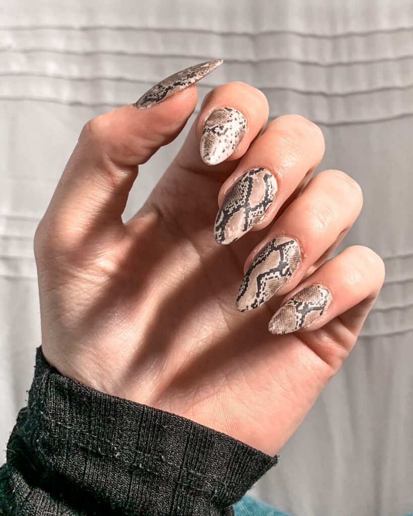 30 Latest Snake Nail Designs To Try In 2024! 12 Realistic Snake Skin Nails