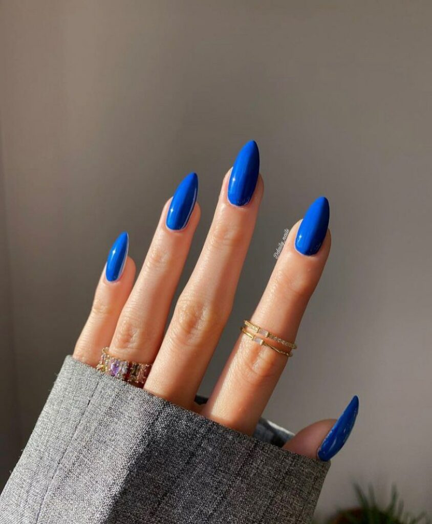20 Latest Blue Almond Nails Ideas To Try In 2024! 25 Royal Blue Almond Nails