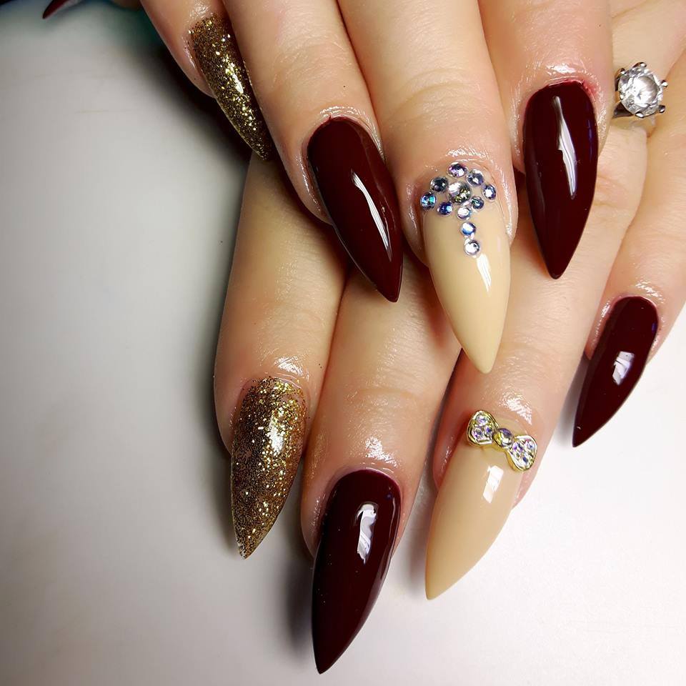 45 Latest Nails With Rhinestones Designs To Try In 2024! 49 Bold Stiletto Nails
