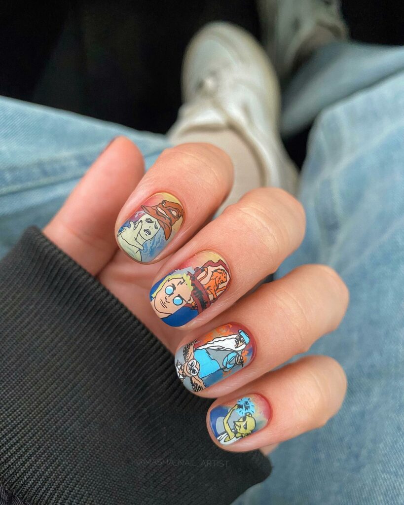33 Latest Harry Potter Nail Ideas To Try In 2024! 33 Harry Potters Cartoon Characters Design On Short Nails