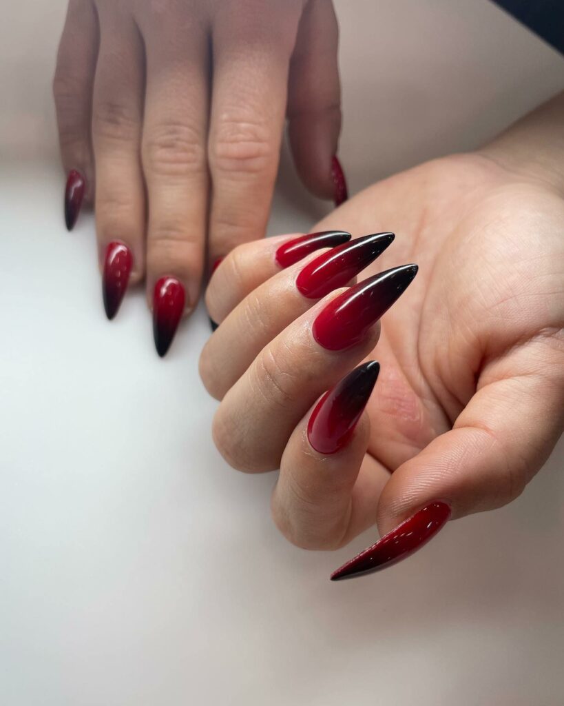 40 Latest Black Stiletto Nail Ideas To Try In 2024! 18 Red and Black Combo