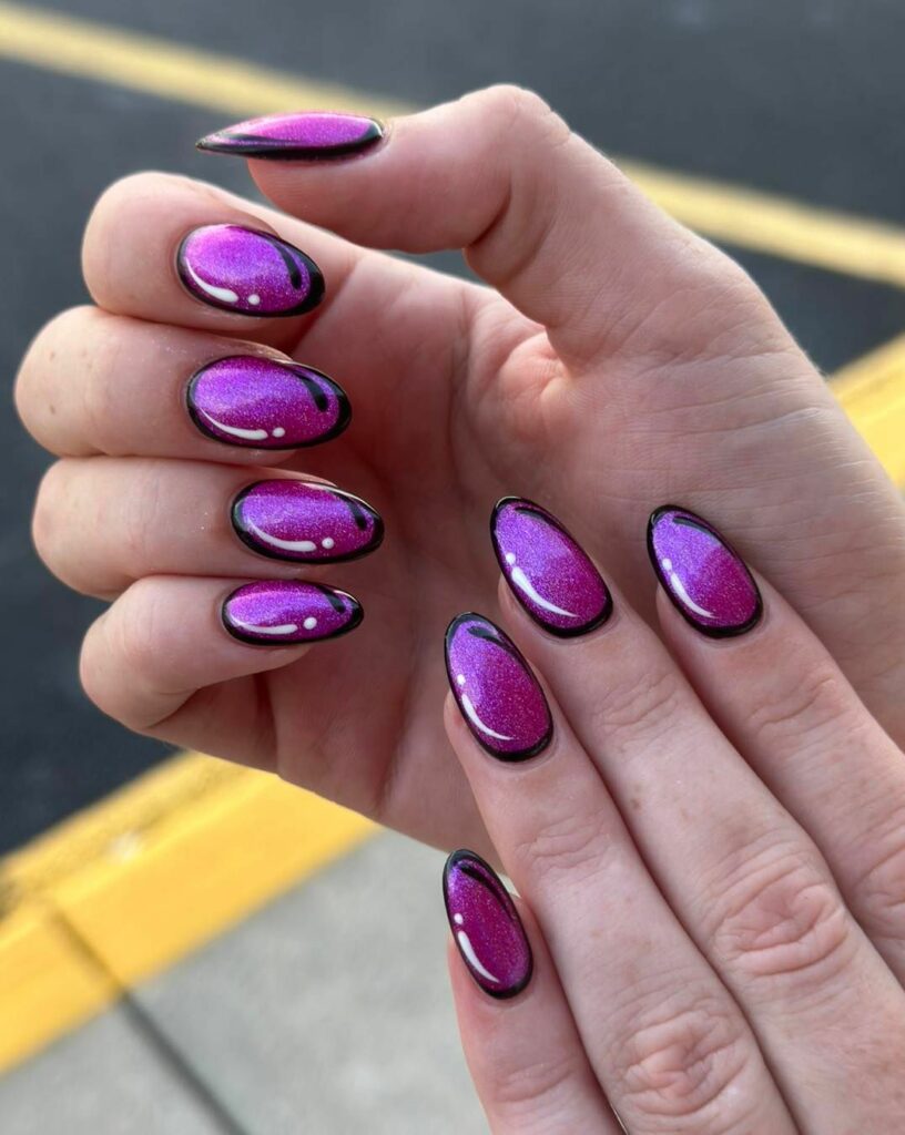22 Latest Black And Purple Nail Ideas to Try in 2024! 40 Pop Art Black And Purple Nail