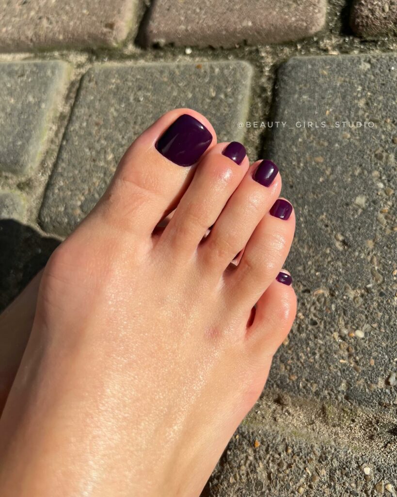 15 Latest Dark Purple Pedicure Designs To Try In 2024! 10 Basic Dark Purple Pedicure