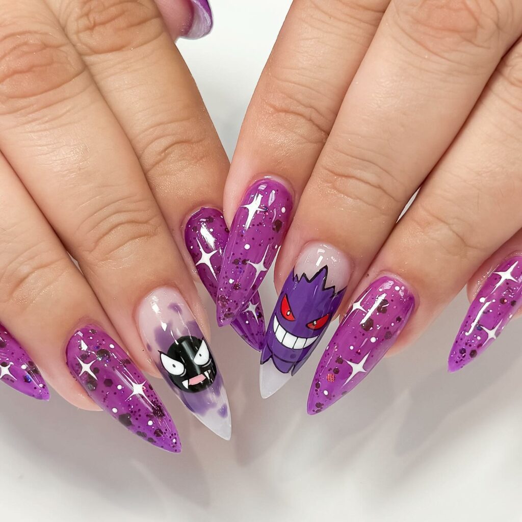 Embrace 40 Anime Nail Designs in 2024 22 Gengar Edition