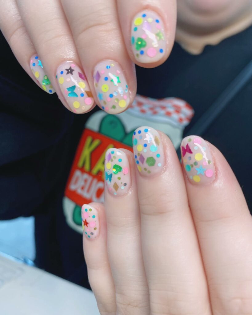 Embrace Glamour with 30 Ombre Nails With Glitter for 2024 20 Confetti Ombré