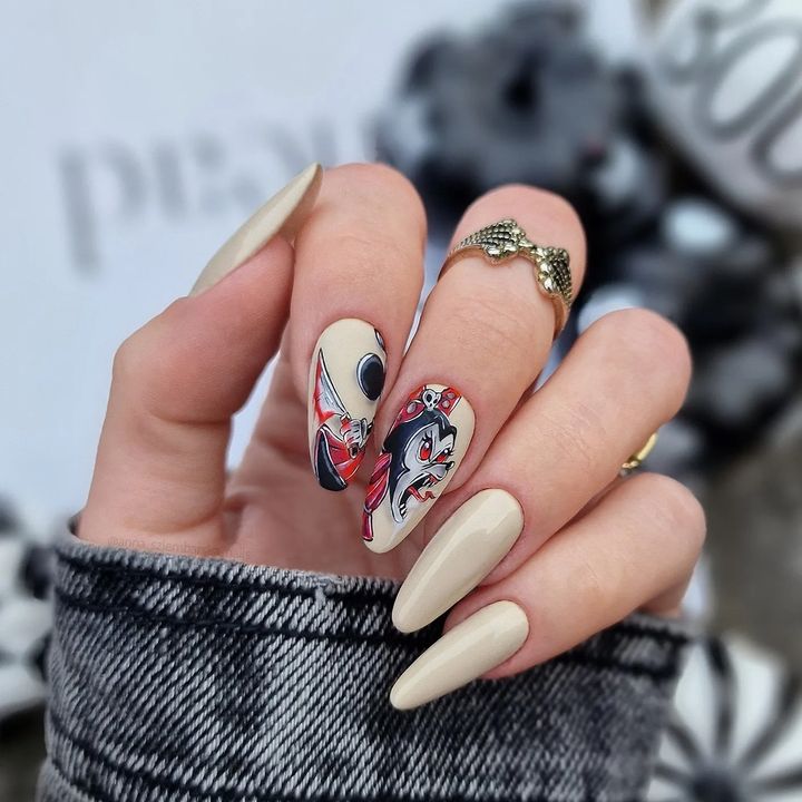 Embrace Childhood with 30 Minnie Mouse Nail Designs in 2024 39 Halloween-Inspired Minnie Mouse Nails