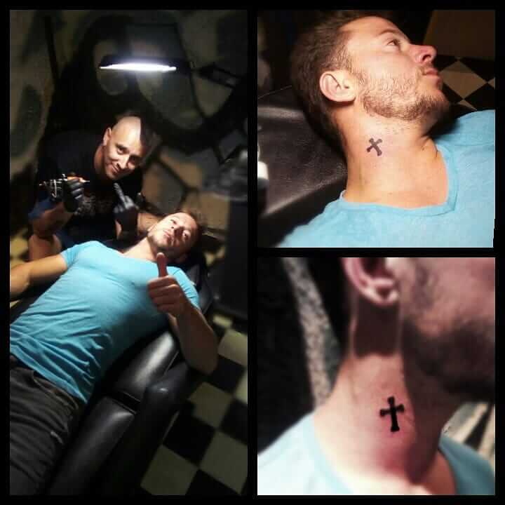 12+ Neck Cross Tattoo Ideas To Inspire You! 11 Small Cross Tattoo On The Side Of The Neck