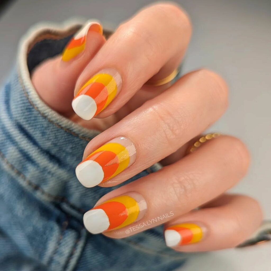 20 Latest Candy Corn Nail Design To Try In 2024! 11 Classic Candy Corn Nails
