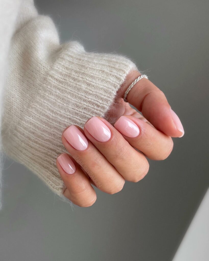 20 Latest Nude Short Nail Ideas To Try In 2024! 15 Nude Pink Short Square Nails
