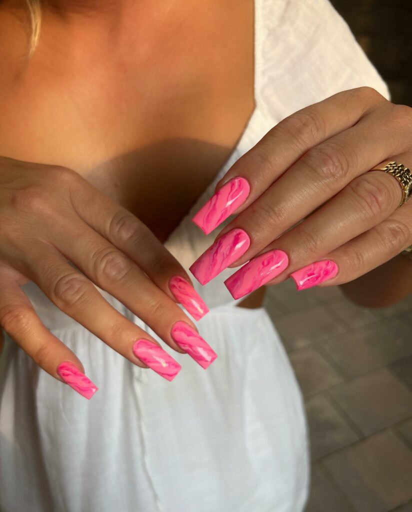 Discover 35 Pink Marble Nail Designs of 2024 32 Clear Pink