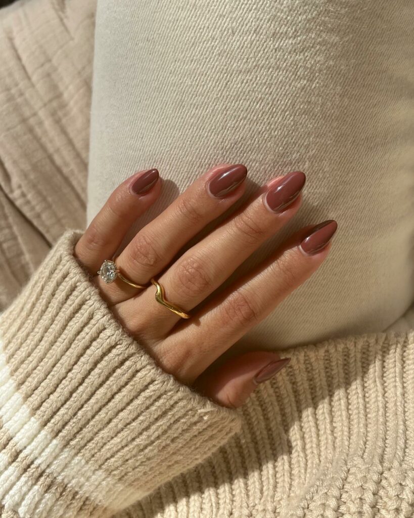 20 Latest Chocolate Glazed Donut Nail Ideas To Try In 2024! 15 Chocolate Glazed Short Almond Nails