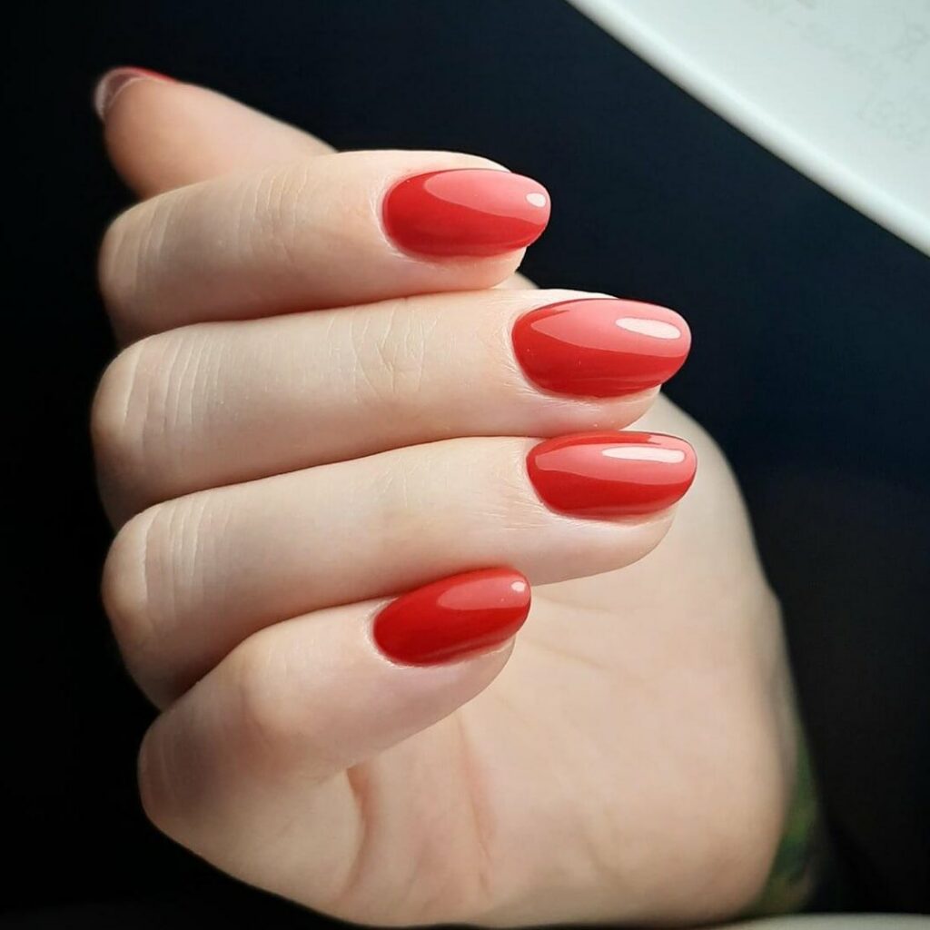 20 LATEST SHORT RED NAIL IDEAS TO TRY IN 2024! 14 Short Red Round Nails