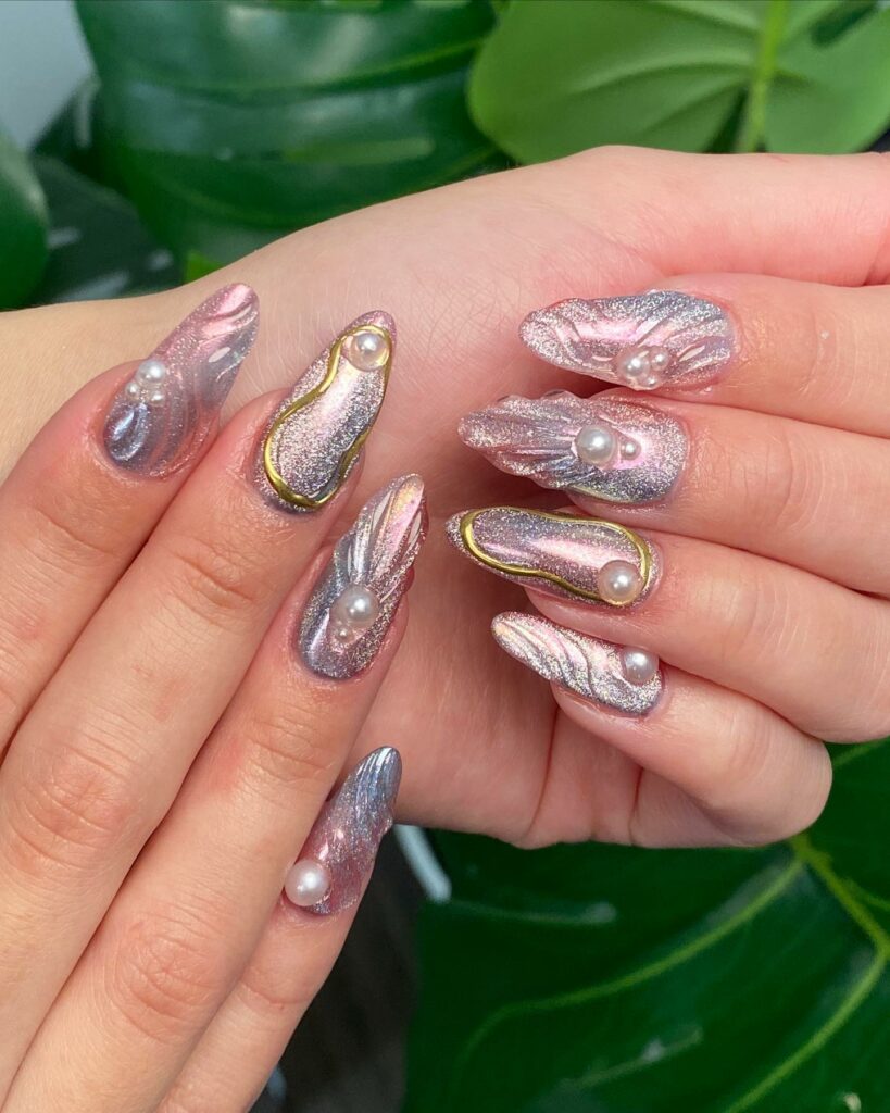 50 Latest Almond Shape Nail Ideas To Try In 2024! 47 Dynamic 3D Shaped Almond Nails