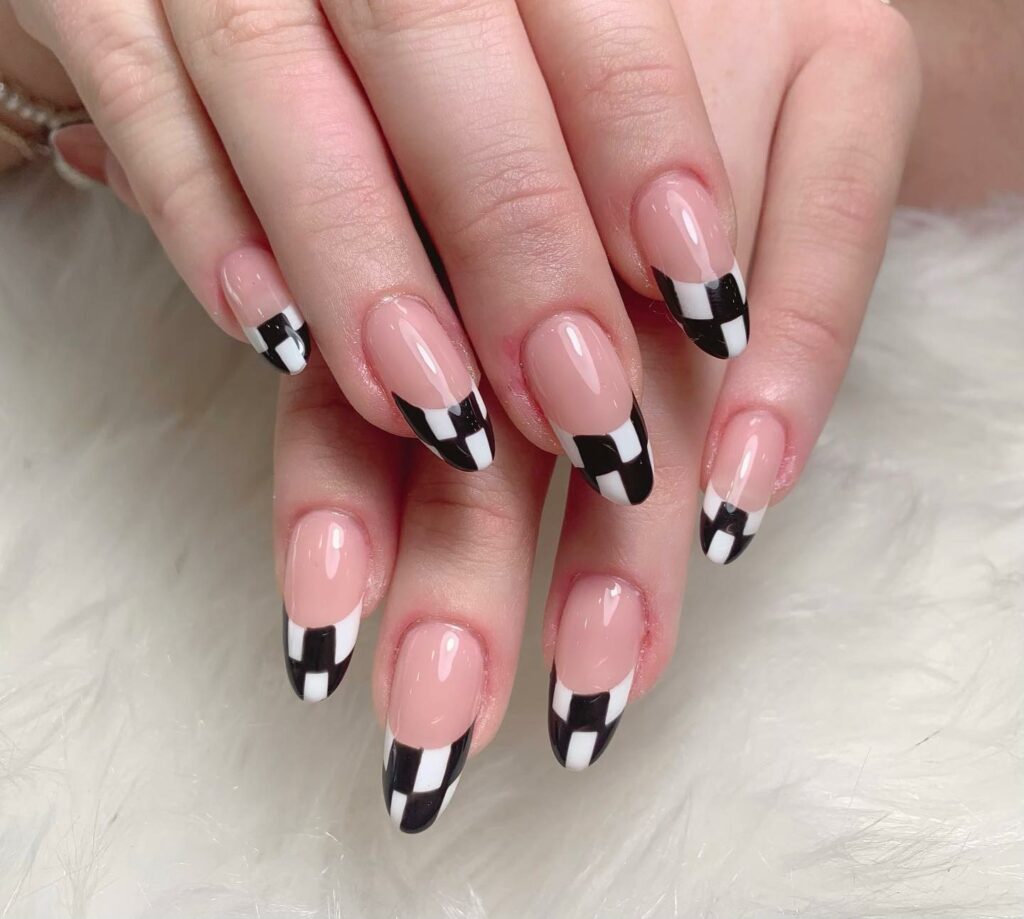 20 Latest Checkered Nail Designs To Try In 2024! 27 Checkered Tip Nails