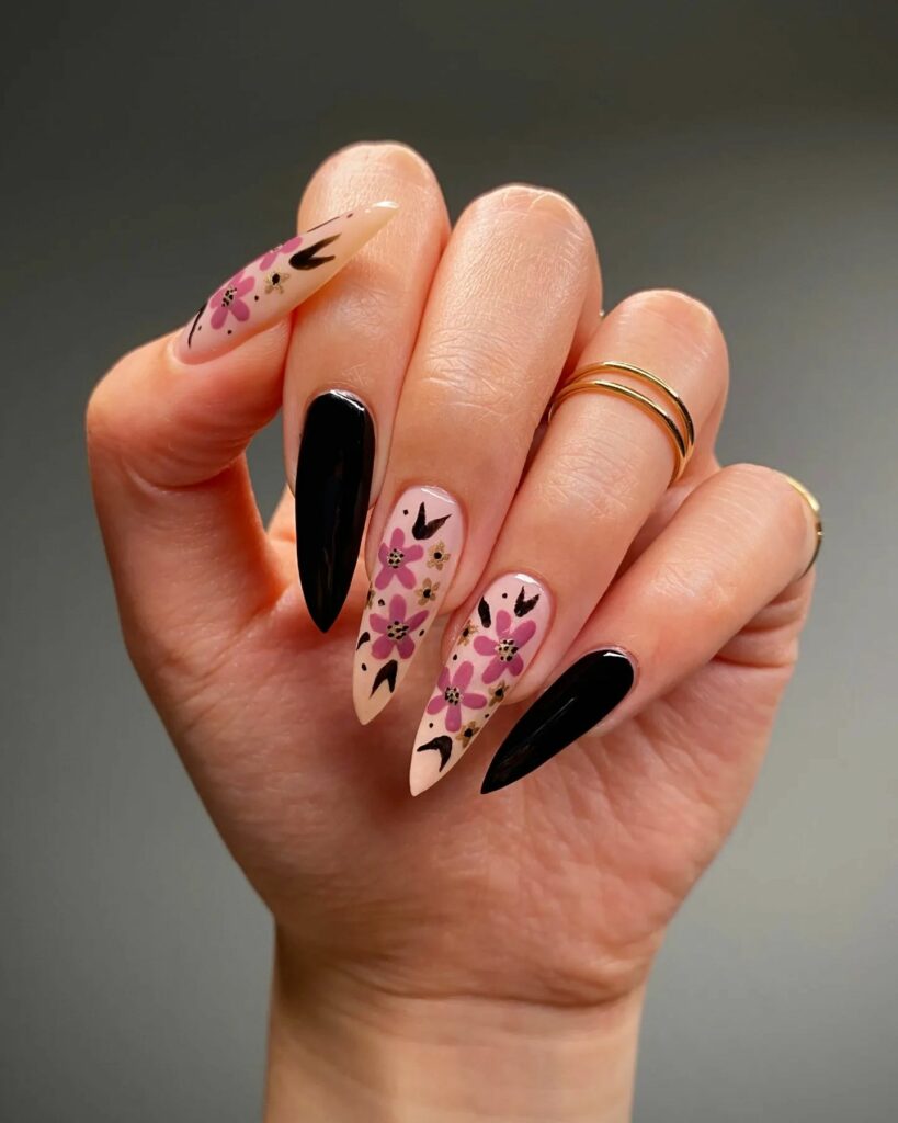 Latest Floral Nail designs to try in 2024! 16