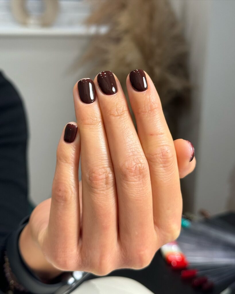 20 Latest Chocolate Glazed Donut Nail Ideas To Try In 2024! 18 Chocolate Glaze Short Nails