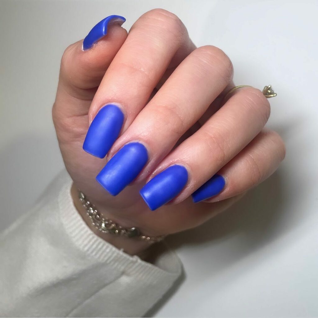 21 Latest Matte Blue Nail Ideas For 2024! 29