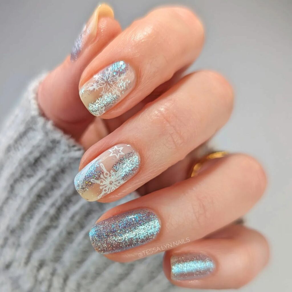 21 Latest Abstract Nail Art Ideas To Try in 2024! 17 Frozen Fantasia: An Enchanting Wintry Escape
