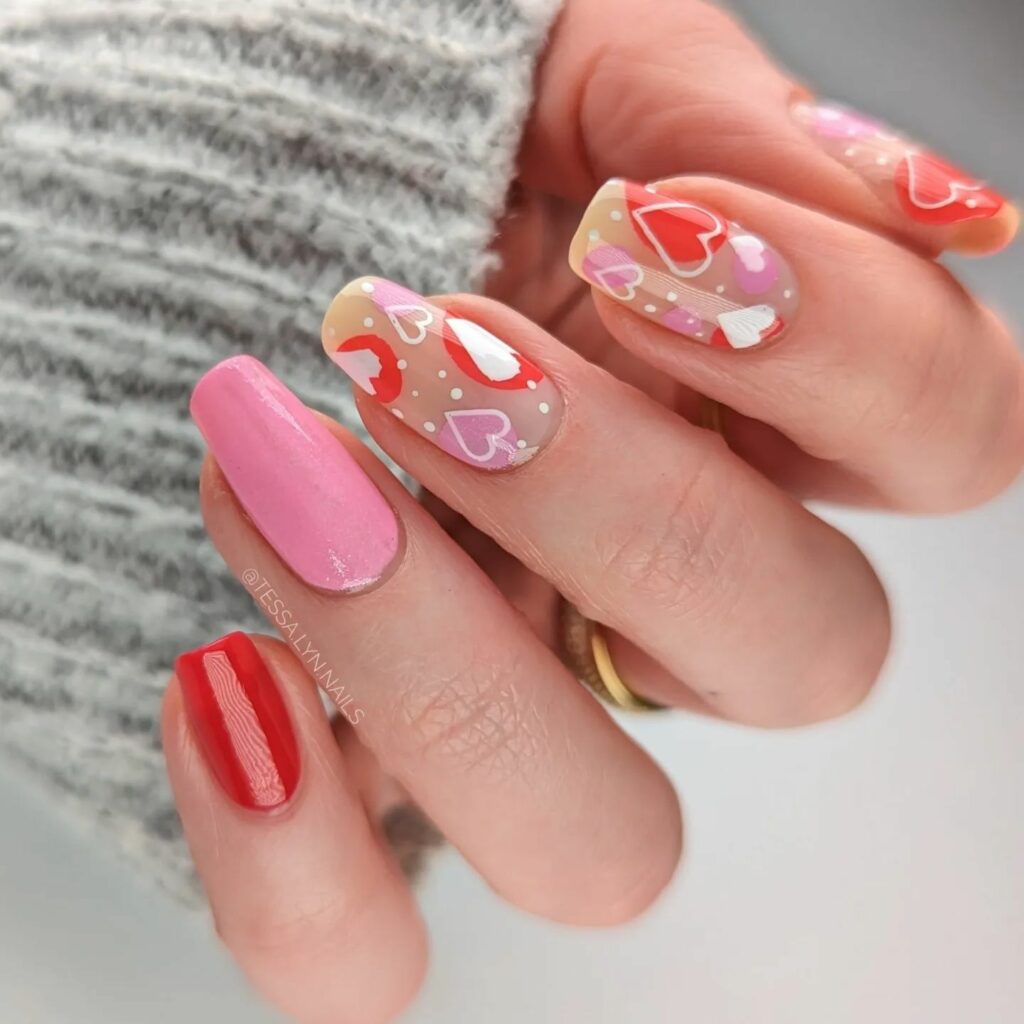 21 Latest Abstract Nail Art Ideas To Try in 2024! 18 Whimsical Heart-shaped Abstract Nail Art: A Playful Expression of Creativity