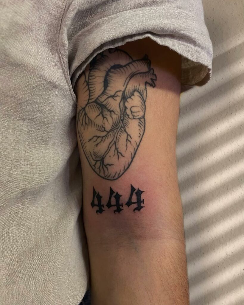 11+ 444 Tattoo Ideas That Will Blow Your Mind! 20 444 Tattoo Ideas With Heart