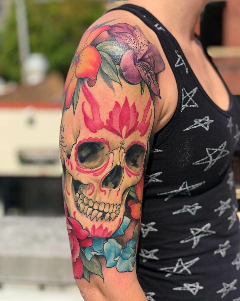 11+ Simple Skeleton Tattoo Ideas That Will Blow Your Mind! 14 The Skull And Rose Tattoo Ideas