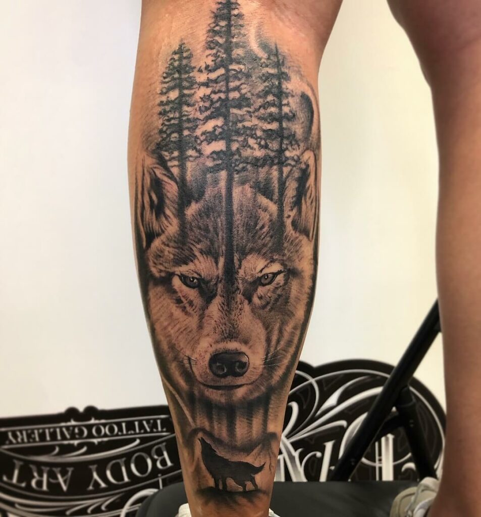 11+ Simple Wolf Tattoo That Will Blow Your Mind! 20 Wolf Leg Tattoo