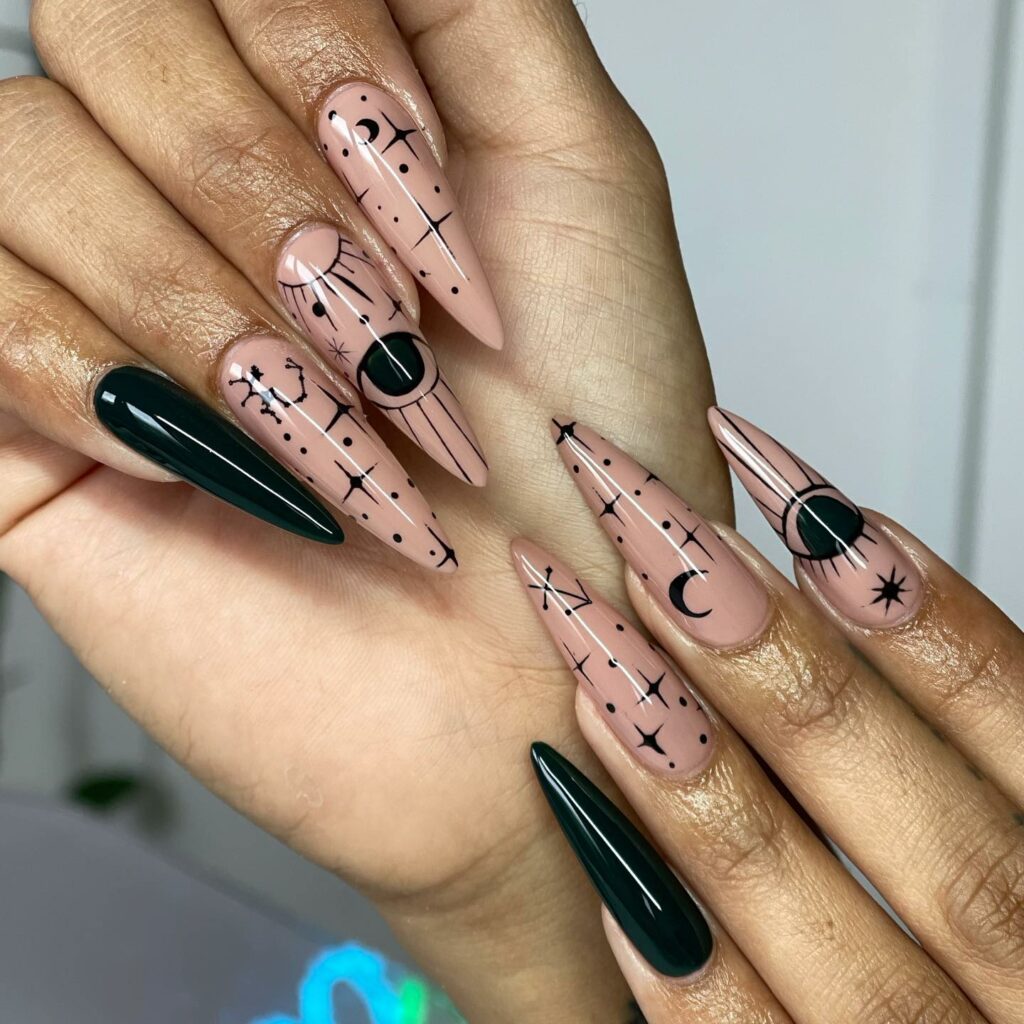 Express Yourself with 30 Emo Nail Designs in 2024 37 Mystical Celestial Whispers