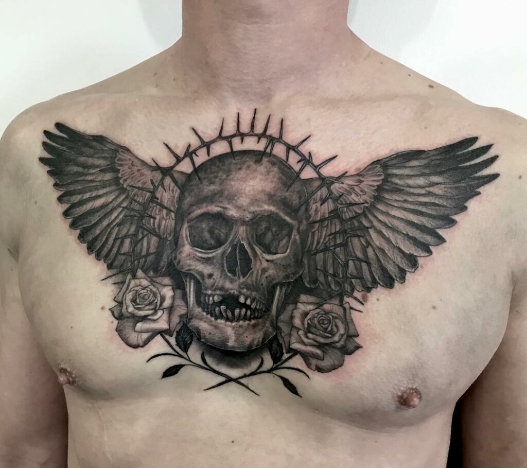10 Amazing Chest Tattoos For Men + Meanings - updated for 2024 13 Trending Chest Tattoos Ideas for Men with Skull
