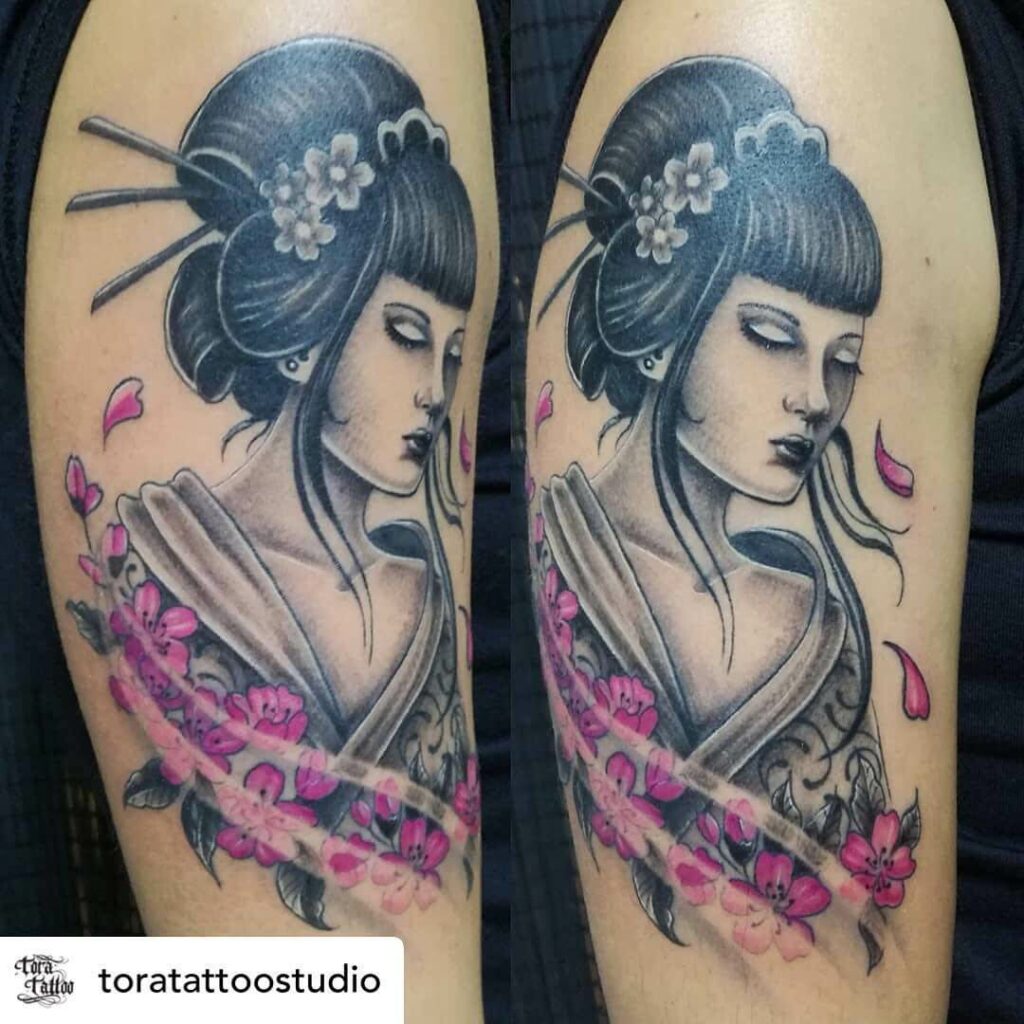 11+ Geisha Tattoo Sketch Ideas You’ll Have To See To Believe! 13 Beautiful Blossom Geisha Tattoo Sketch