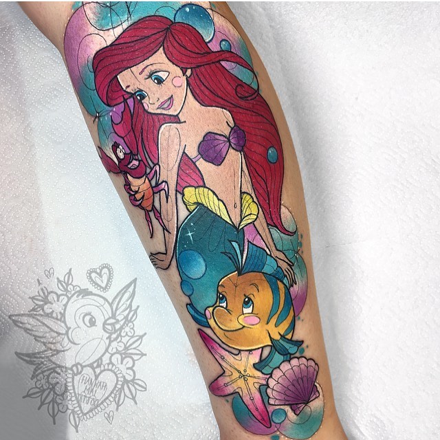 Amazing Little Mermaid Tattoo Designs & Meanings For 2024 14 Ariel and Friends Little Mermaid Tattoo
